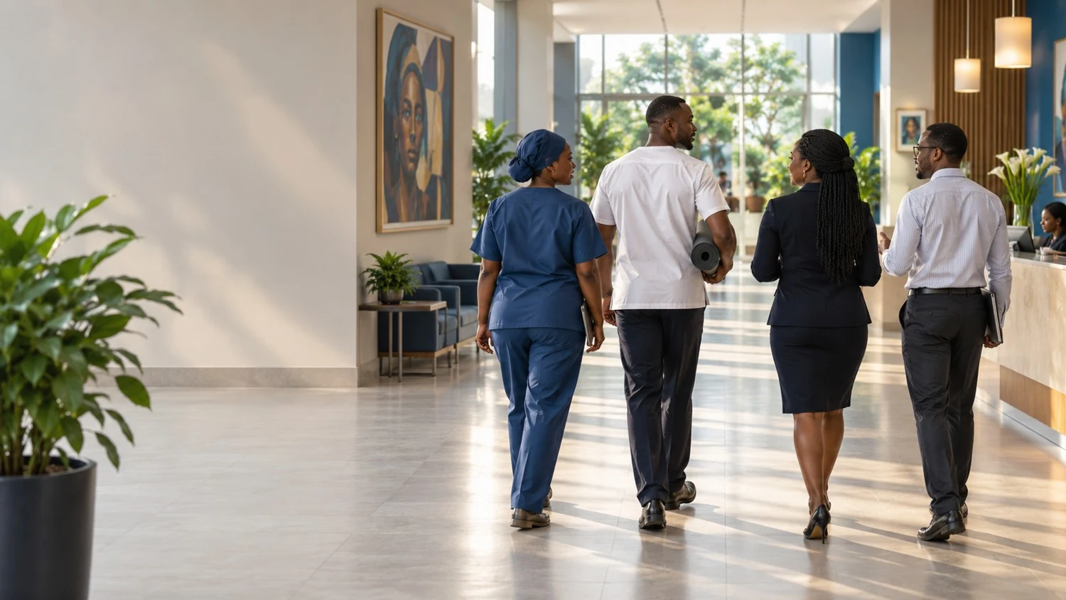 Illustration representing healthcare careers and collaboration