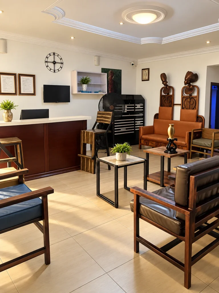 Nikea reception desk and seating area